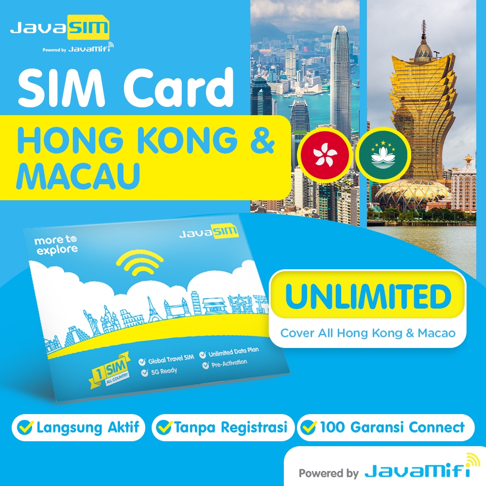 JavaMifi SIM Card HONGKONG MACAO Unlimited Quota 30 HARI