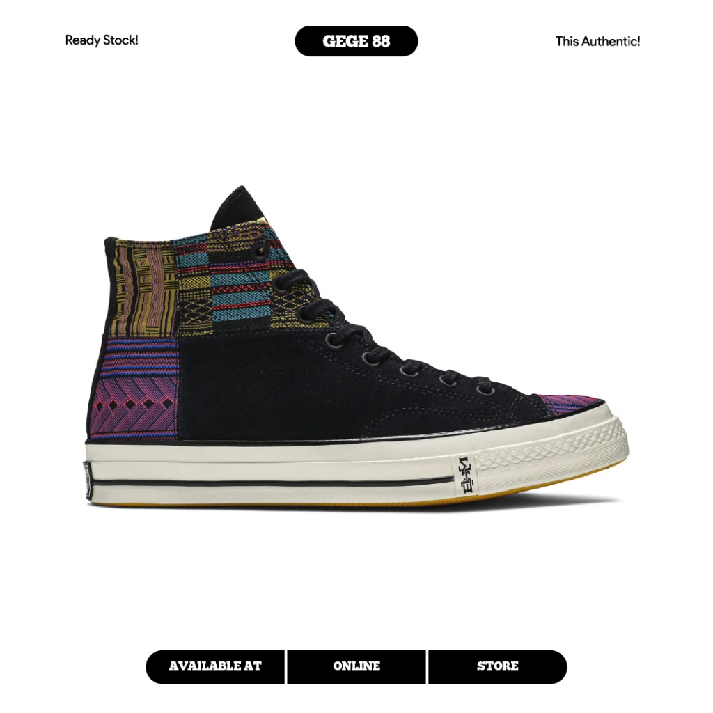 Converse 70s Hi BHM Patchwork Black Egret Casual 100% BNIB