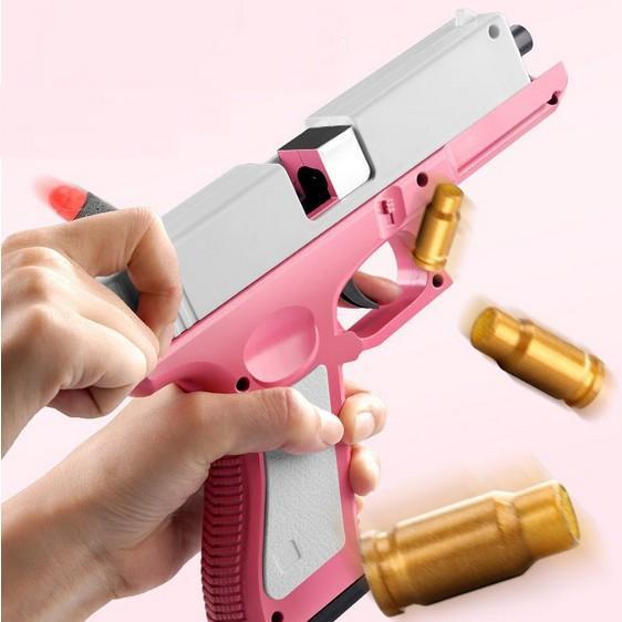 Mainan Pistol M1911 Shell Ejection Soft Bullet Toy Gun PINK