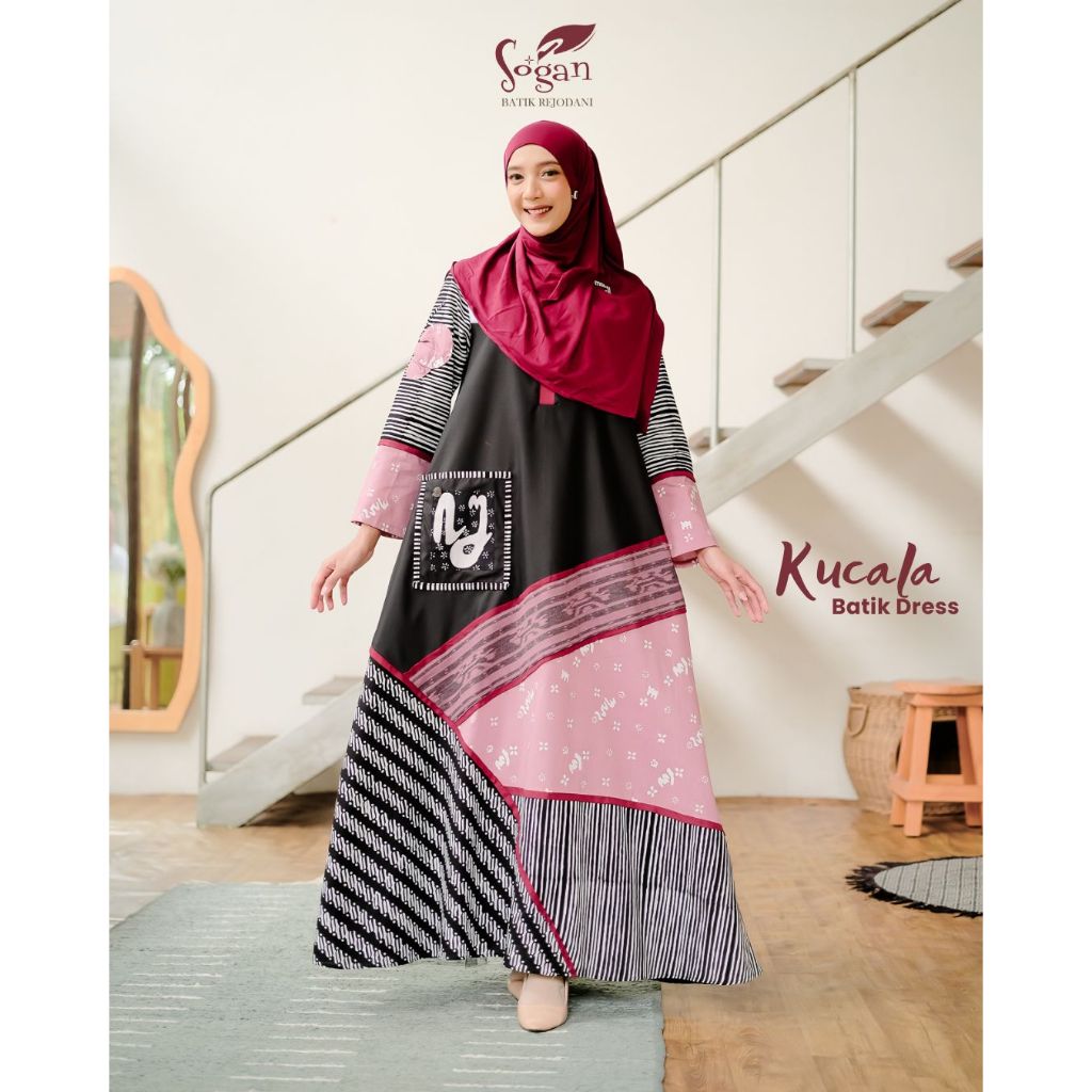 Kucala Dress Gaun Gamis Lebaran 2026 Batik Asli Eksklusif by Sogan Batik Rejodani