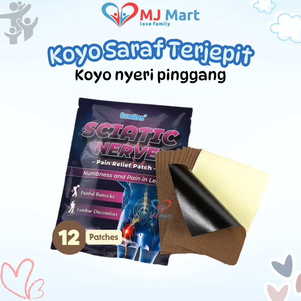 Koyo Saraf Terjepit Sumifun, Koyo Sakit Pinggang, Pain Relief Patch, Koyo Saraf Kejepit 12 PCS