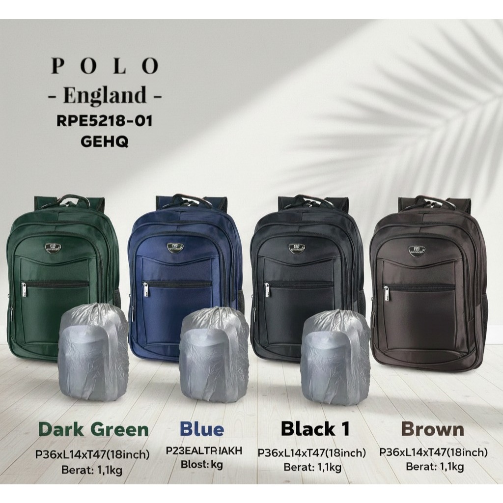 TAS RANSEL POLO ENGLAND TAS RANSEL LAPTOP TAS RANSEL MULTIFUNSI RPE5218-01