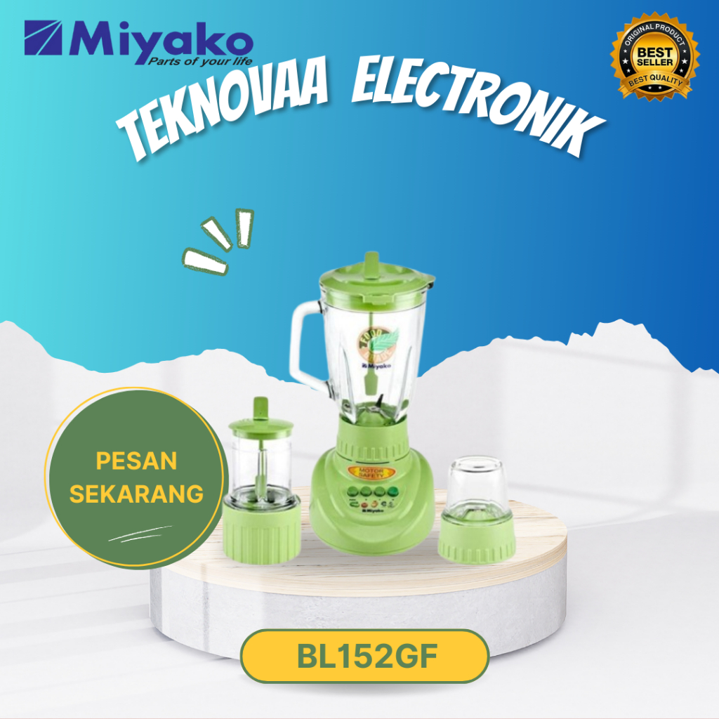 MIYAKO BLENDER 3IN1 BL 152 GF BLENDER KACA/BL152GF/BL152 GF/BL 152GF/BL152 GF/ORIGINAL/GARANSI RESMI