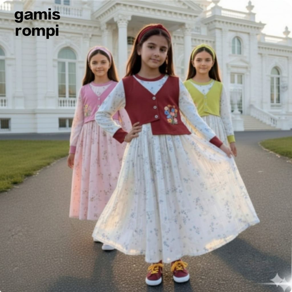 GAMIS ANAK ROMPI MOTIF BUNGA 2-7 THN/GAMIS ANAK PEREMPUAM VIRAL/GAMIS ANAK TERBARU