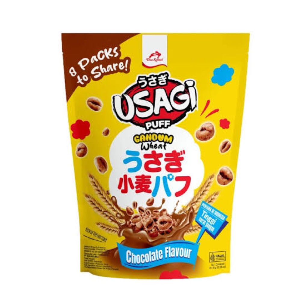 usagi puff cokelat terbaru 80gr - usagi wheat puff caramel pouch besar