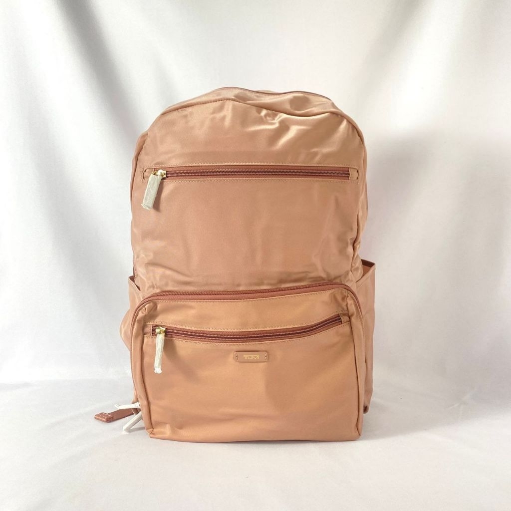 TUMI packable backpack nylon peach pink