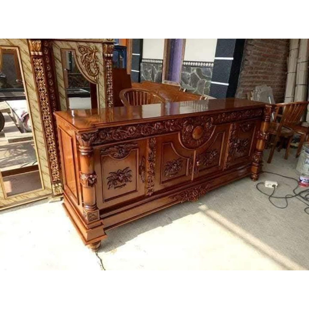 Bufet TV Jati / Bufet Ukiran Kayu Jati