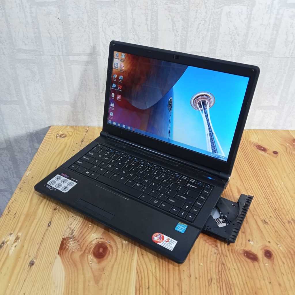 Laptop Axioo Neon RNW, Intel Celeron, Ram 3/320Gb, Hd Graphics, Mulus, Black