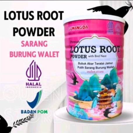 Bubur Instan Lotus Root Powder / Bubur Akar Teratai / Sarung Burung Walet Guwangda 500gr