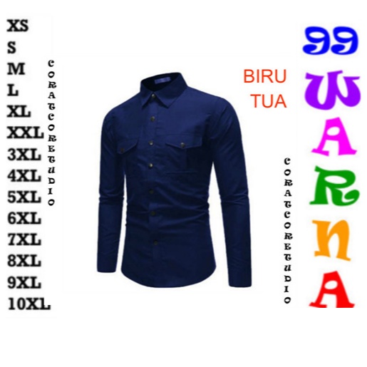 OT FASHION TC87 COLLECTION THE CLOVER 87 GRAYWOLF Hem Cowok Kemeja Pria Jumbo Big Size Lengan Panjan