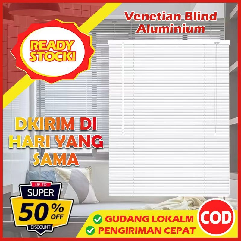 Tirai Venesia Aluminium Kustom: Desain Elegan Minimalis, Cocok Rumah & Kantor Jendela Lipat Gulung,