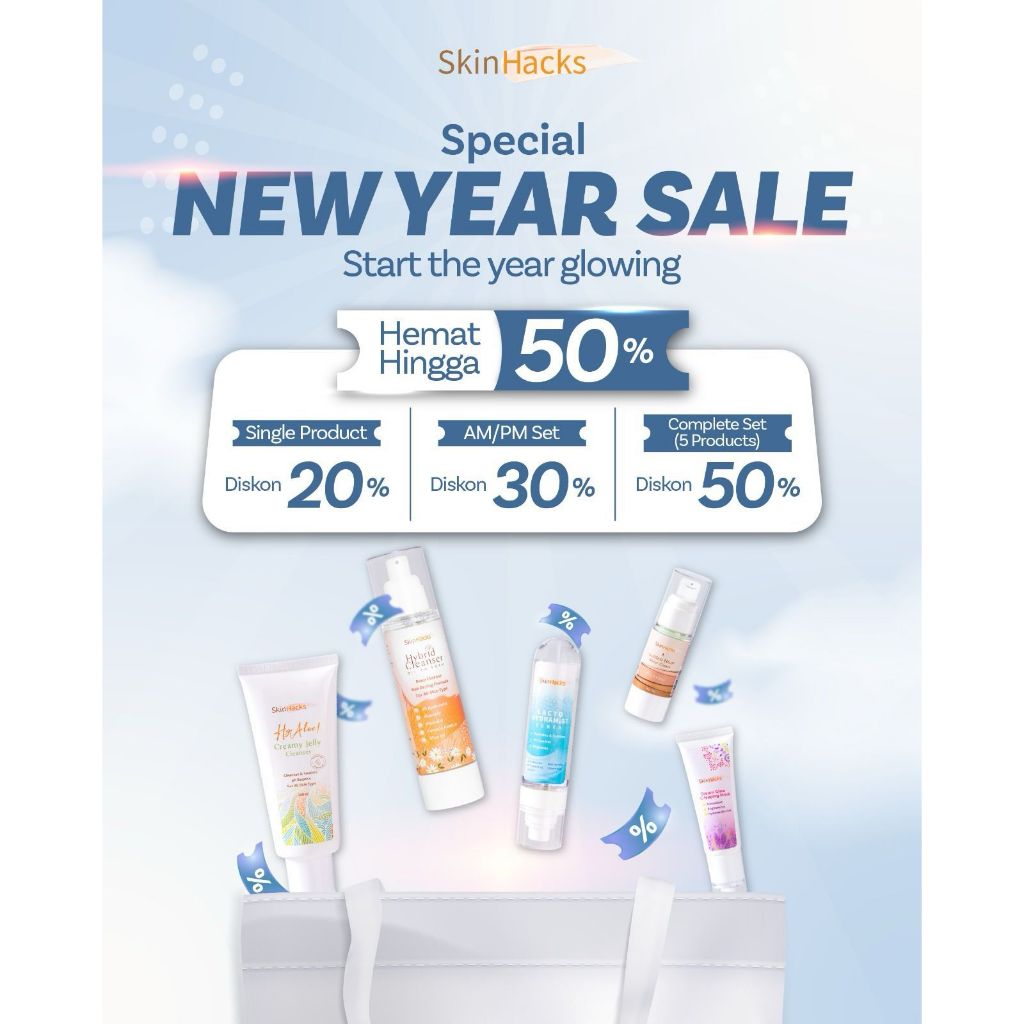 SKINHACKS SIMPLE BUT COMPLETE - Paket Lengkap 5 PRODUK -We Hack Your Skincare Routine to Make It Eff