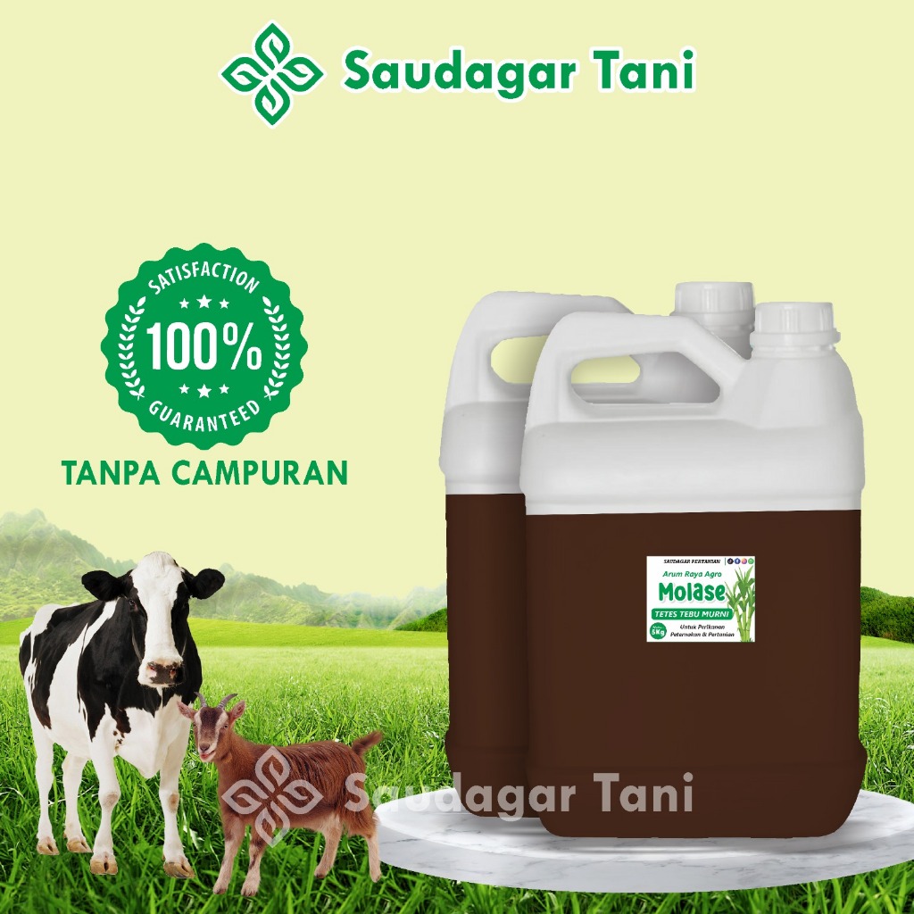 Molase Tetes Tebu 5kg GROSIR - Tetes Gula KENTAL Tanpa Campuran Air - Pakan Ternak & Perikanan