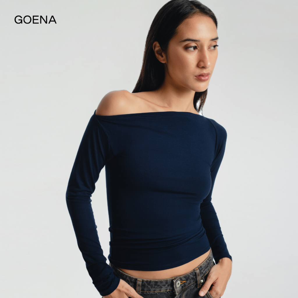 GOENA Danica Boatneck Long Sleeve Top