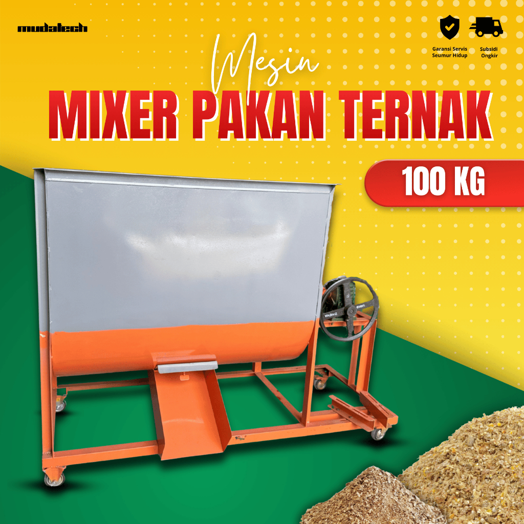 Mesin Aduk Pengaduk Pakan Ternak Mixer Pencampur Pakan Ternak Buglog Jamur 25KG 50KG