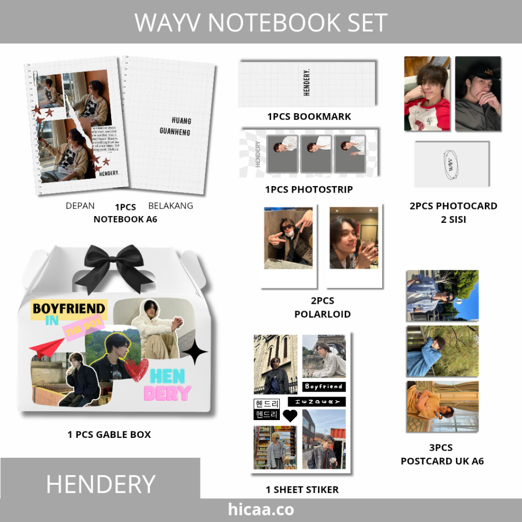 Hicaa - Kpop Notebook Set Wayv/ Notebook A6 Polos Kpop Wayv / Buku Tulis Mini Kpop Wayv
