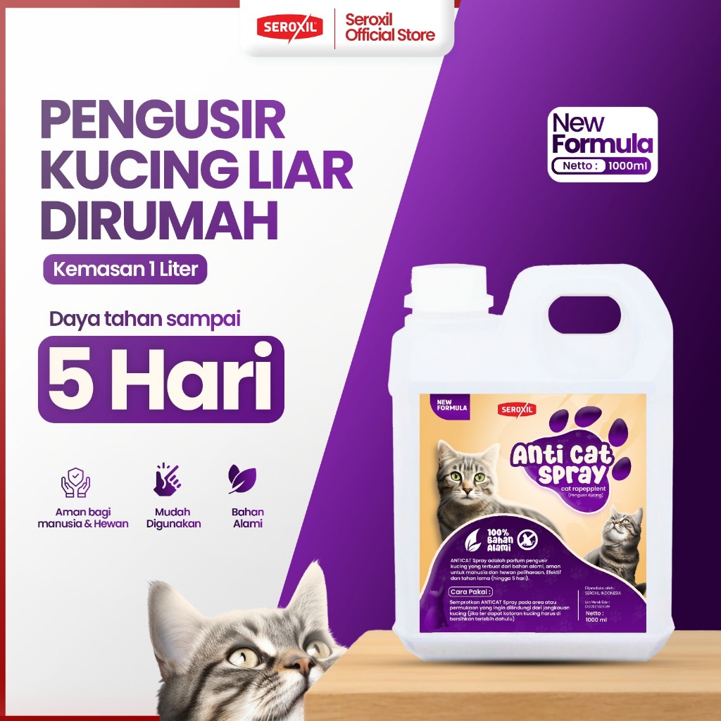 Seroxil Pengusir Kucing BAB PUP Sembarangan Cat Repellent 1 Liter