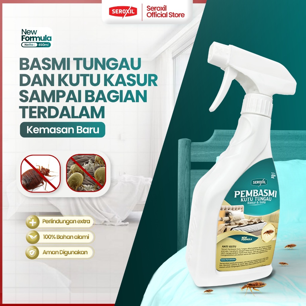 Semprotan Pembasmi Anti Tungau, Kutu Kasur, Kutu Busuk & Tumila 450ml (Seroxil)