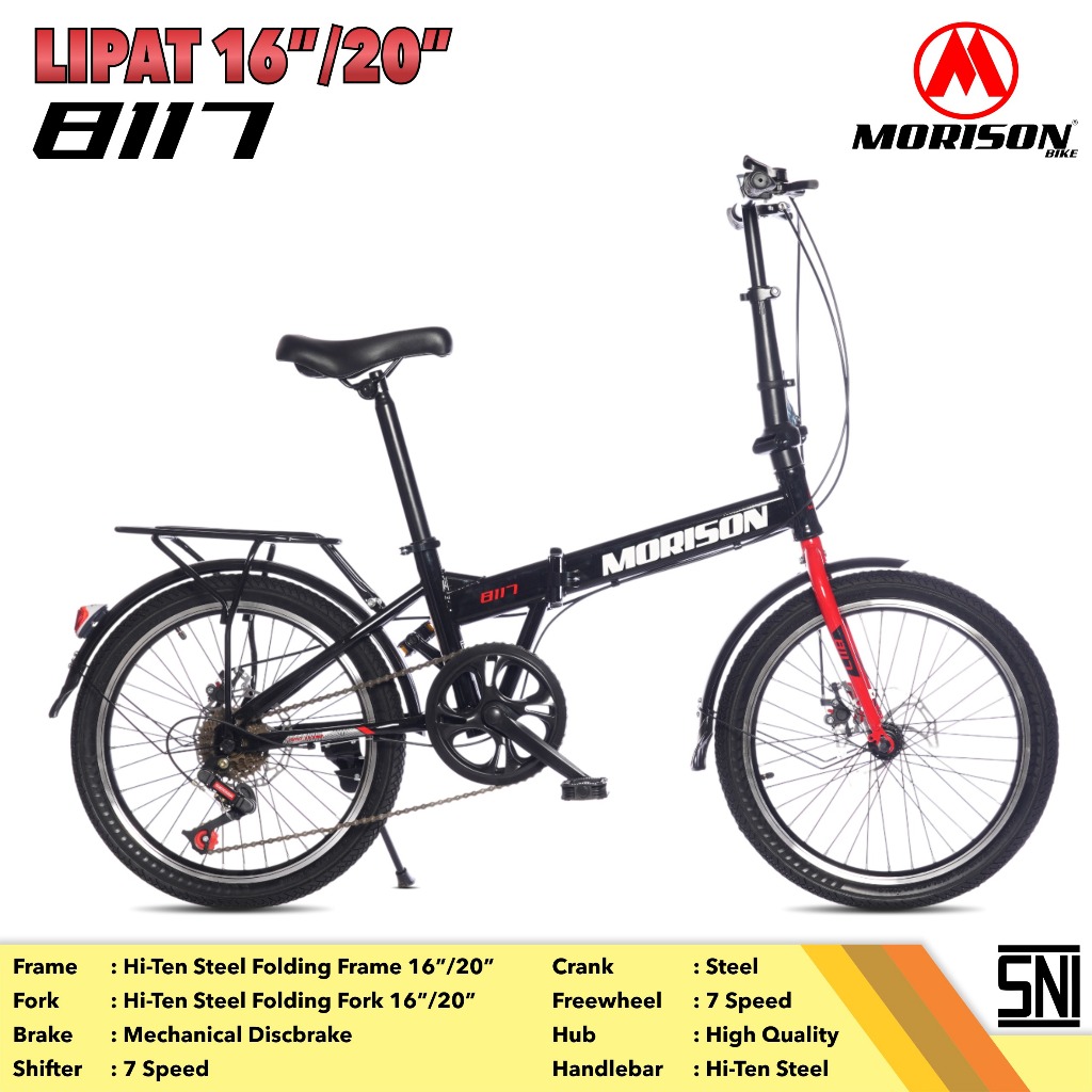 SEPEDA LIPAT ANAK 16 20 INCH MORISON 8117 REM CAKRAM 7 SPEED