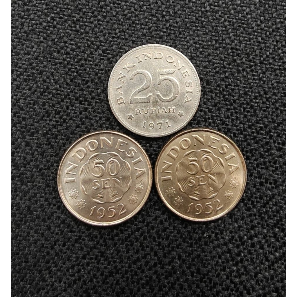 PAKET MAHAR NIKAH 26 RUPIAH KOIN ( 1 KEPING 25 RP DAN 2 KEPING 2 KEPING 50 SEN DIPO)