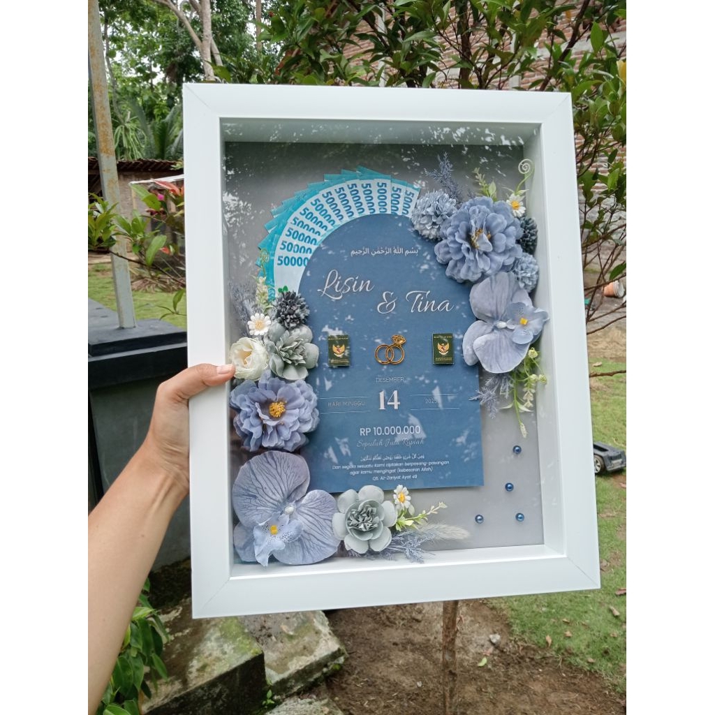 Mahar Pernikahan Kubah 30x40 / Bingkai Mahar custom/ Bingkai 3D