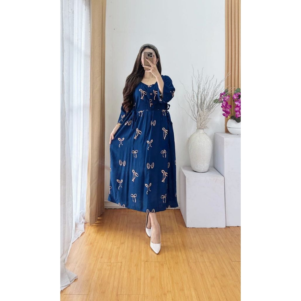 daster chibi motif pita, daster chibi lengan 3/4,daster chibi,daster kekinian viral, daster chibi ju