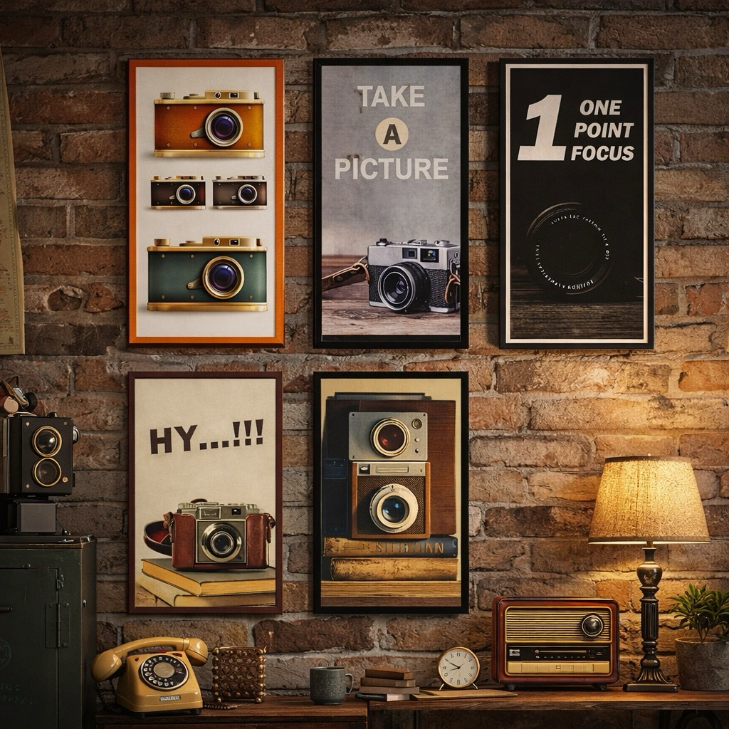 Hiasan Pajangan Dinding Wall Decor Poster Kayu Old Camera Vintage Klasik Dekorasi Kamar Cowok Cafe