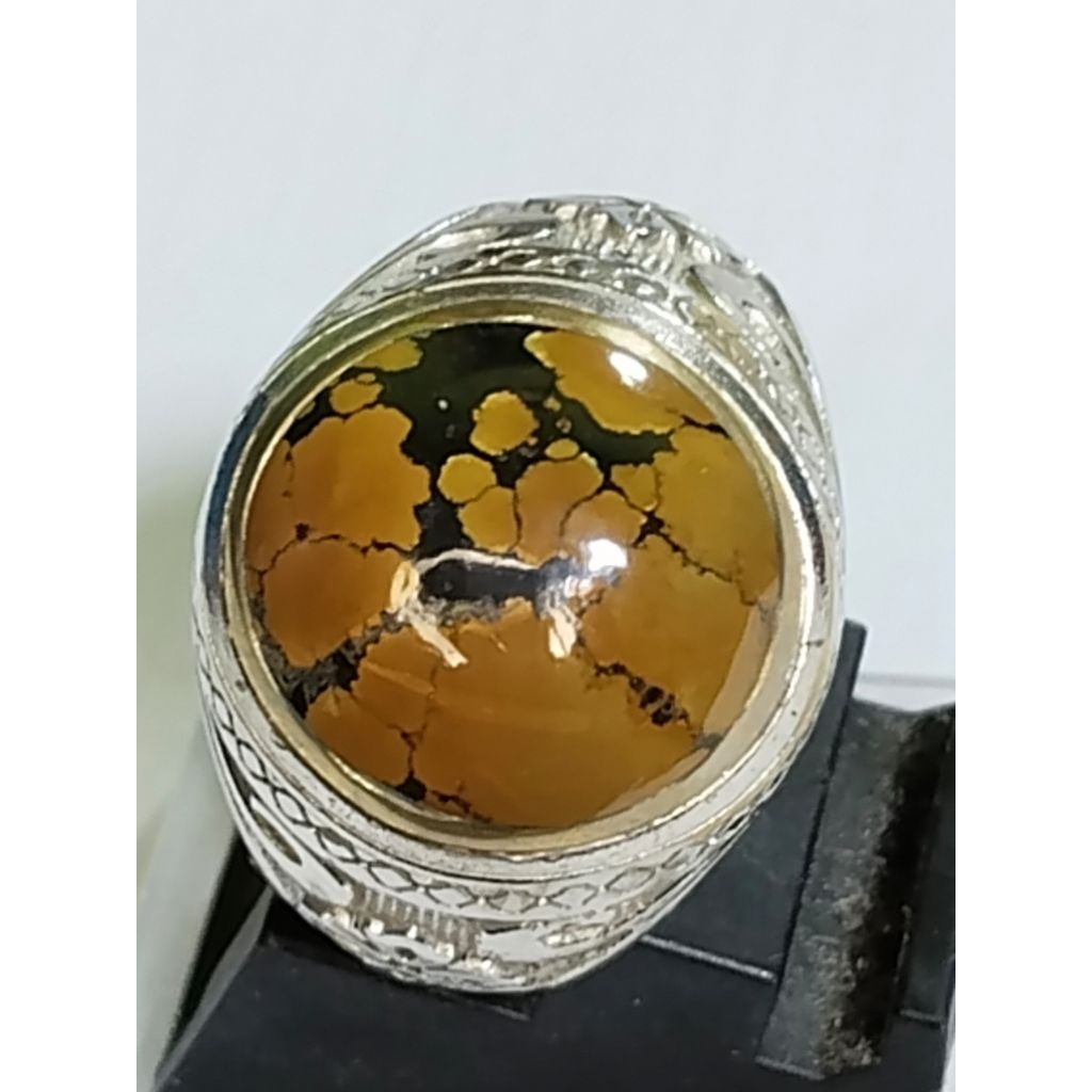 BATU AKIK PIRUS HUBEI/XINJIANG CANTIK RING ALPAKA