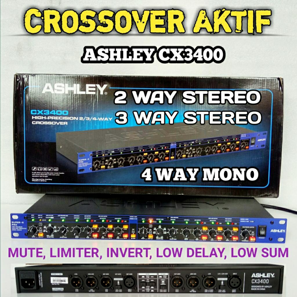 Crossover Aktif ASHLEY Cx3400 Original Crosover Active Krosofer Aktif CX3400 2way 3way 4way Plus Lim
