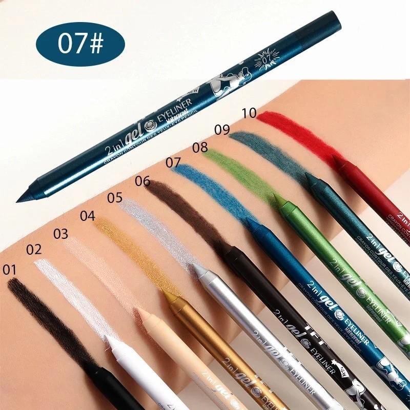 (Pengiriman Cepat) Pensil Eyeliner Tahan Air Tahan Lama dengan Pigmen Warna-warni Biru Hitam Putih G
