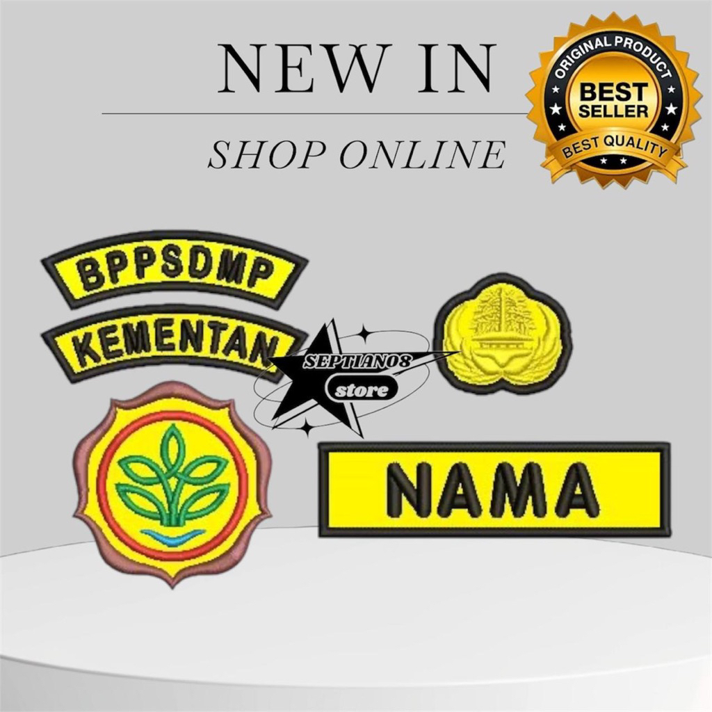 logo bordir kementan terbaru timbul emblem pacth bedge kementrian pertanian  terbaru