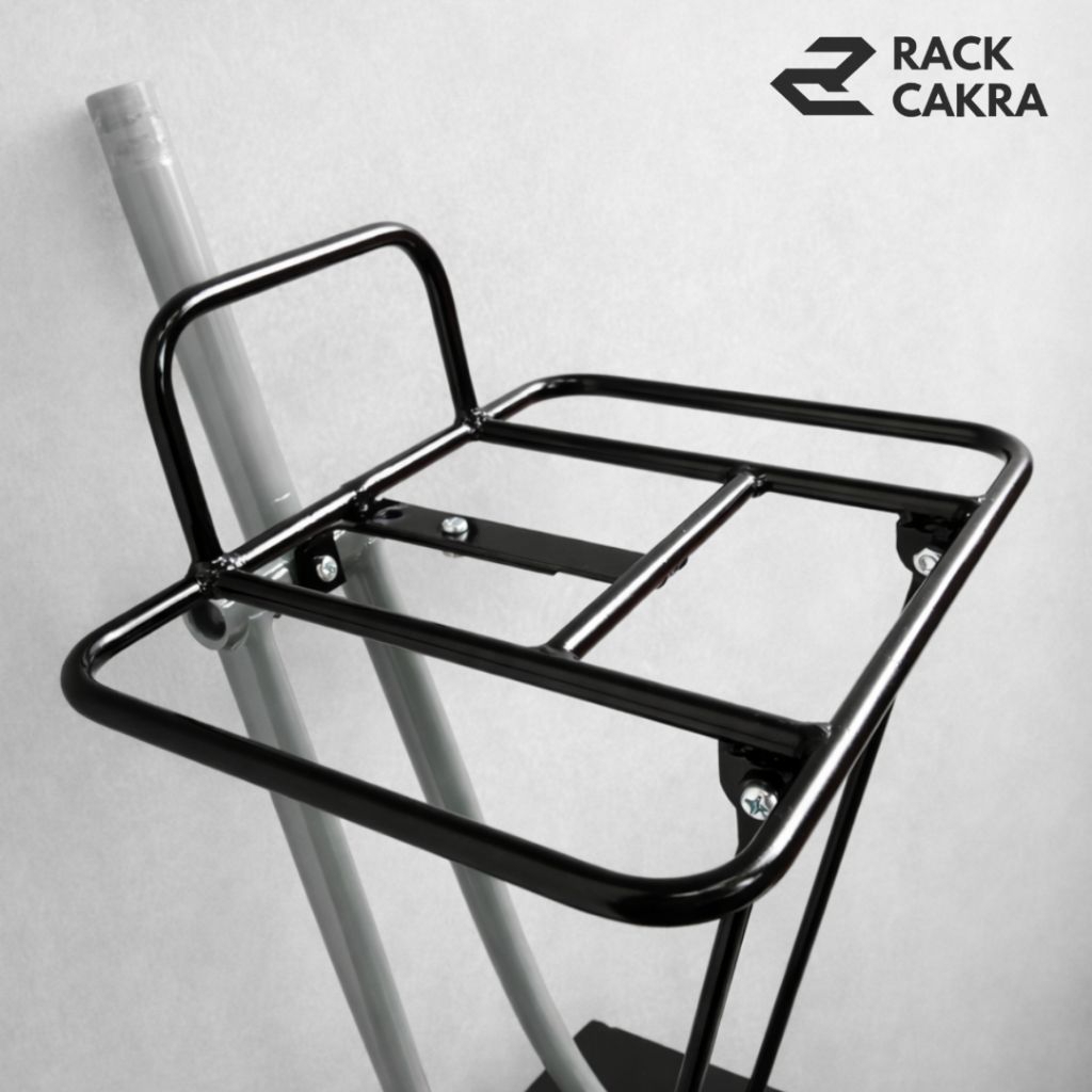 Rack Cakra - Front Rack Pizza Black | Rak Depan Sepeda Harian Urban Commuter MTB City Bike