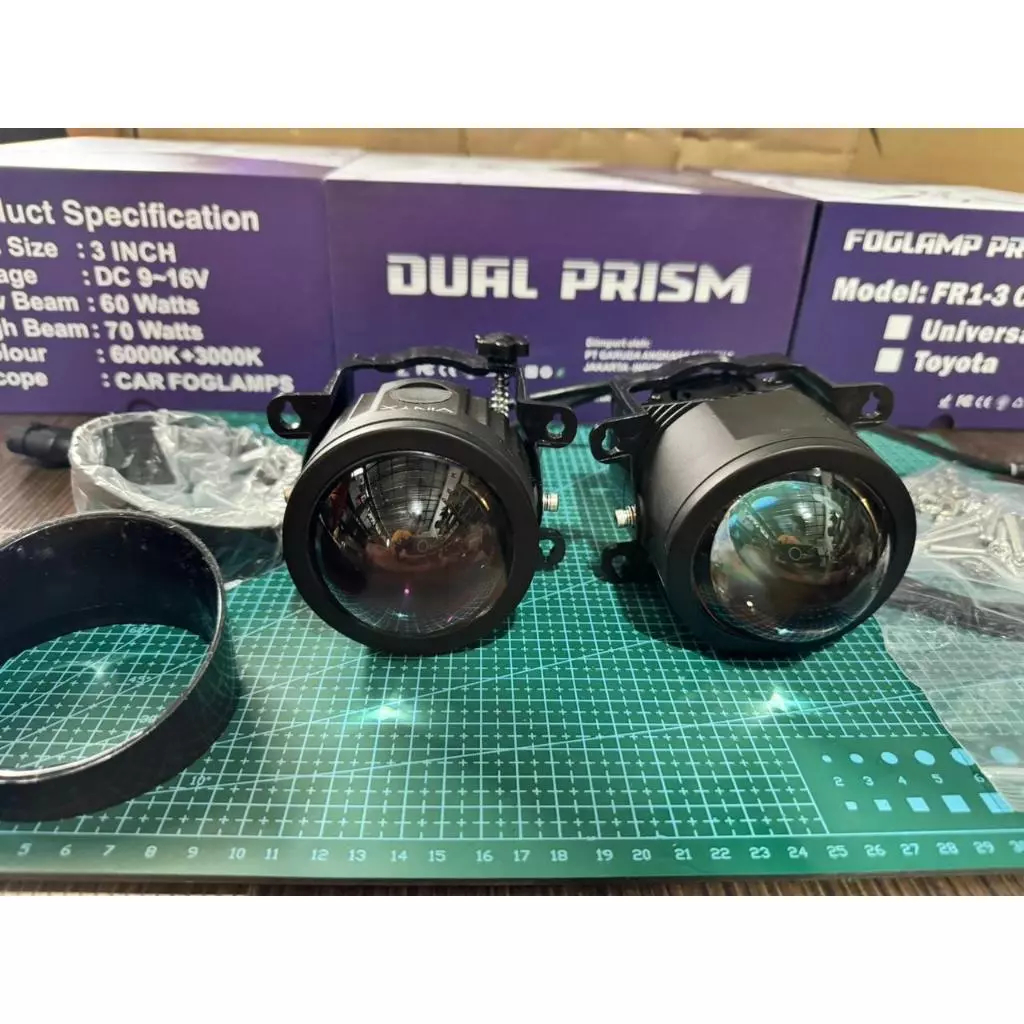 Foglamp Projector Biled foglamp FR1 3 Warna Lampu Kabut Mobil Projie Biled 60 Watt 3 inch