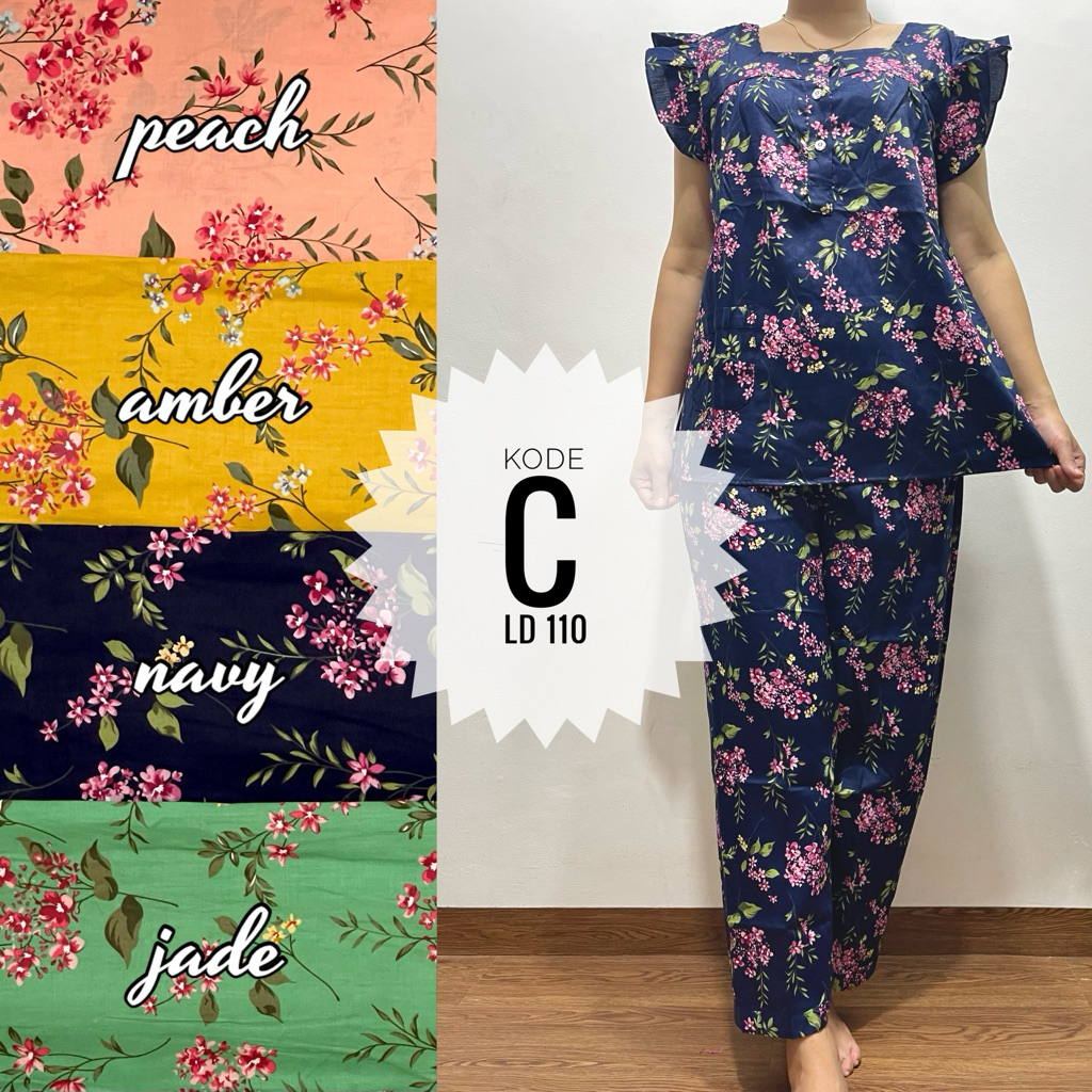 Piyama CP lengan geber katun jepang sabata pretty girl busui bumil