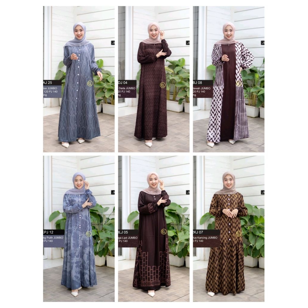 Gamis daster batik Twill ORI elzhaf jumbo ld 120