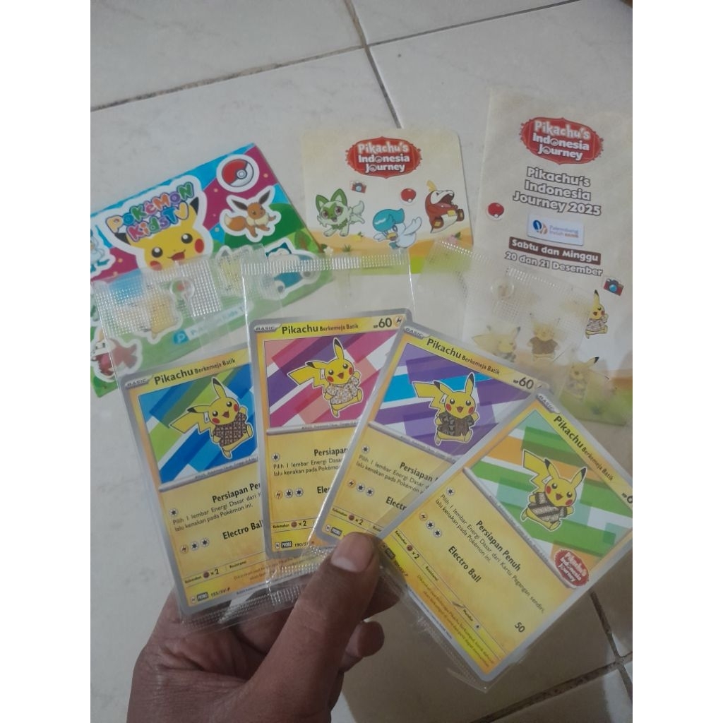 kartu pokemon Pikachu berkemeja batik tgc pokemon card game Pikachu batik