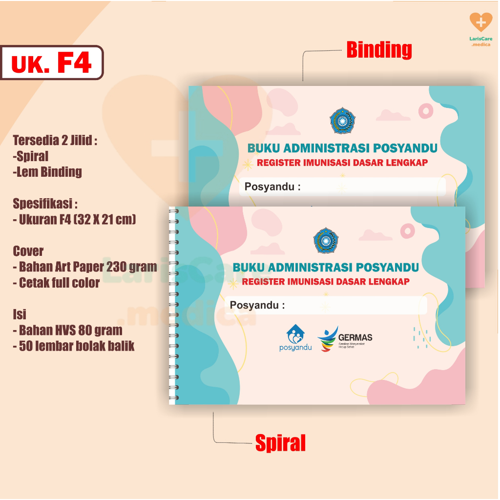 BUKU ADMINISTRASI POSYANDU, BUKU IMUNISASI, BUKU POSYANDU BUKU PKK (REGISTER IMUNISASI DASAR LENGKAP