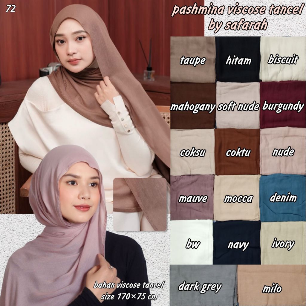 pashmina viscose tancel by safarah | pashmina viscose| pasmina viscose viral | safarah hijab