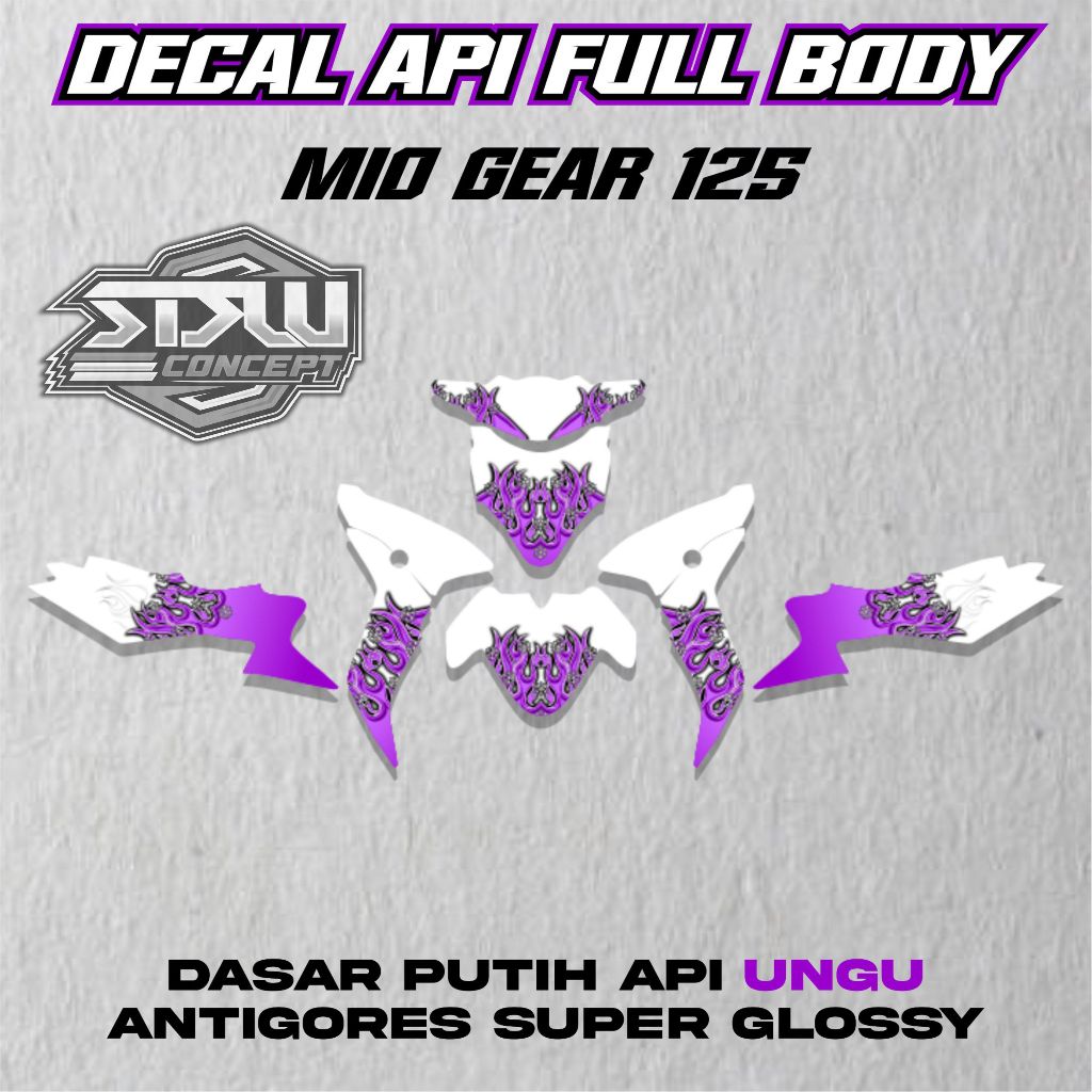 DECAL FULL BODY MIO GEAR 125 DECAL MOTOR MOTIF API ( YAMAHA MIO GEAR 125 )