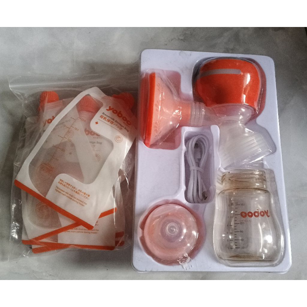 Yoboo pompa asi elektrik otomatis breast pump rechargeable