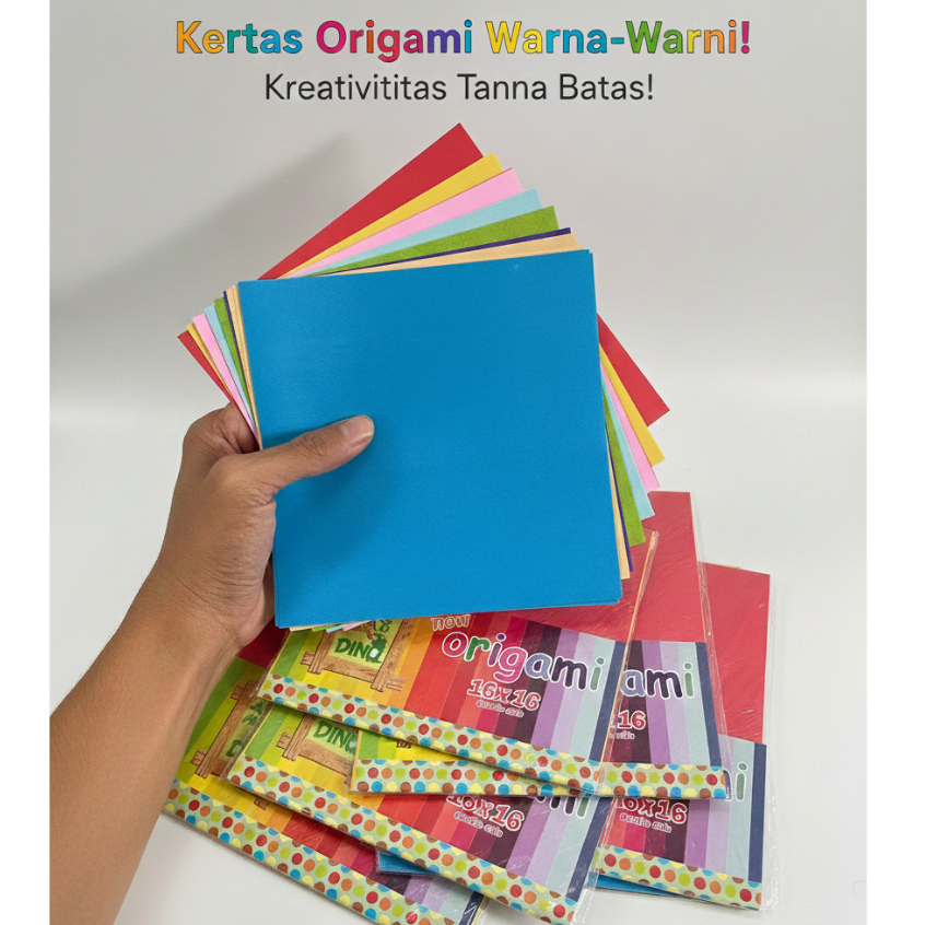 KERTAS LIPAT New Origami Warna Warni doble sid 22 lembar Origami Metalik Kilat 16x16cm