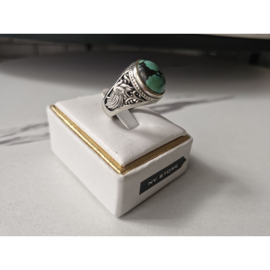 Batu Pirus Hubei Ceplok Karakter Ring Cendrawasih