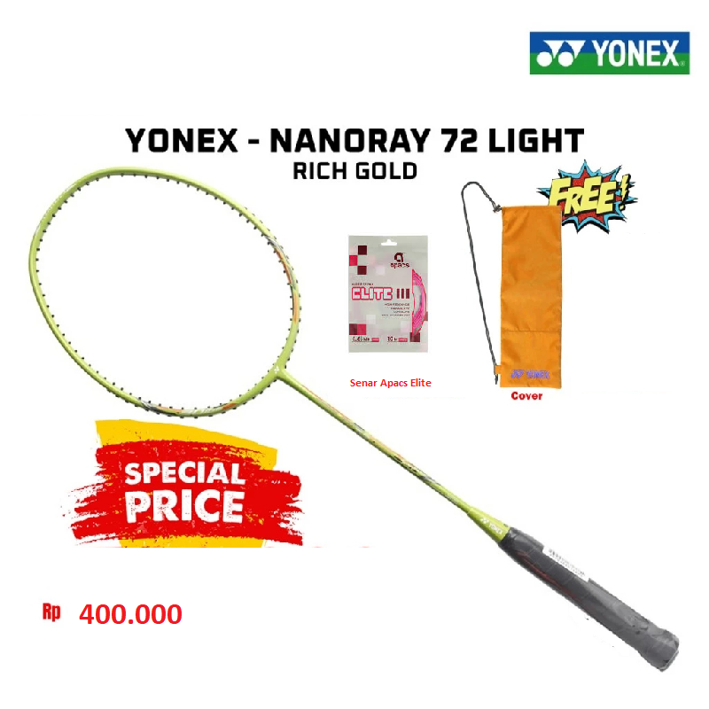 Raket Badminton Yonex Asli Nanoray 72 Light Raket Ringan Enak Swing
