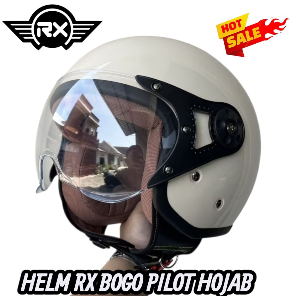 Helm RX Hijab - Helm Bogo RETRO PILOT Pria Wanita Bogo Hijab  frandly Helm bogo fantasy
