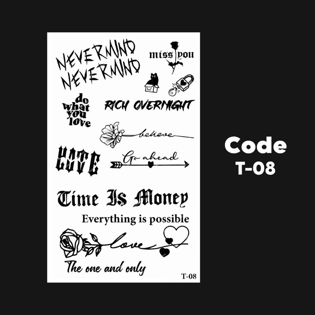 TATOMANIA-Sticker tattoo temporary semi permanent tahan lama tulisan 08