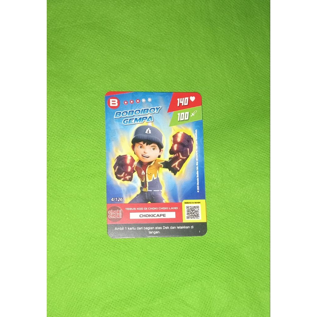Kartu boboiboy gempa monsta galaxy card choki choki