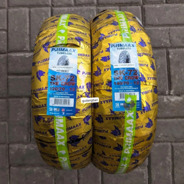 ( RING 13 ) SK72  PRIMAAX THE CROW SK-72 Ban Motor NMAX 110 120 130 140 70 13 TUBELESS FREE PENTIL