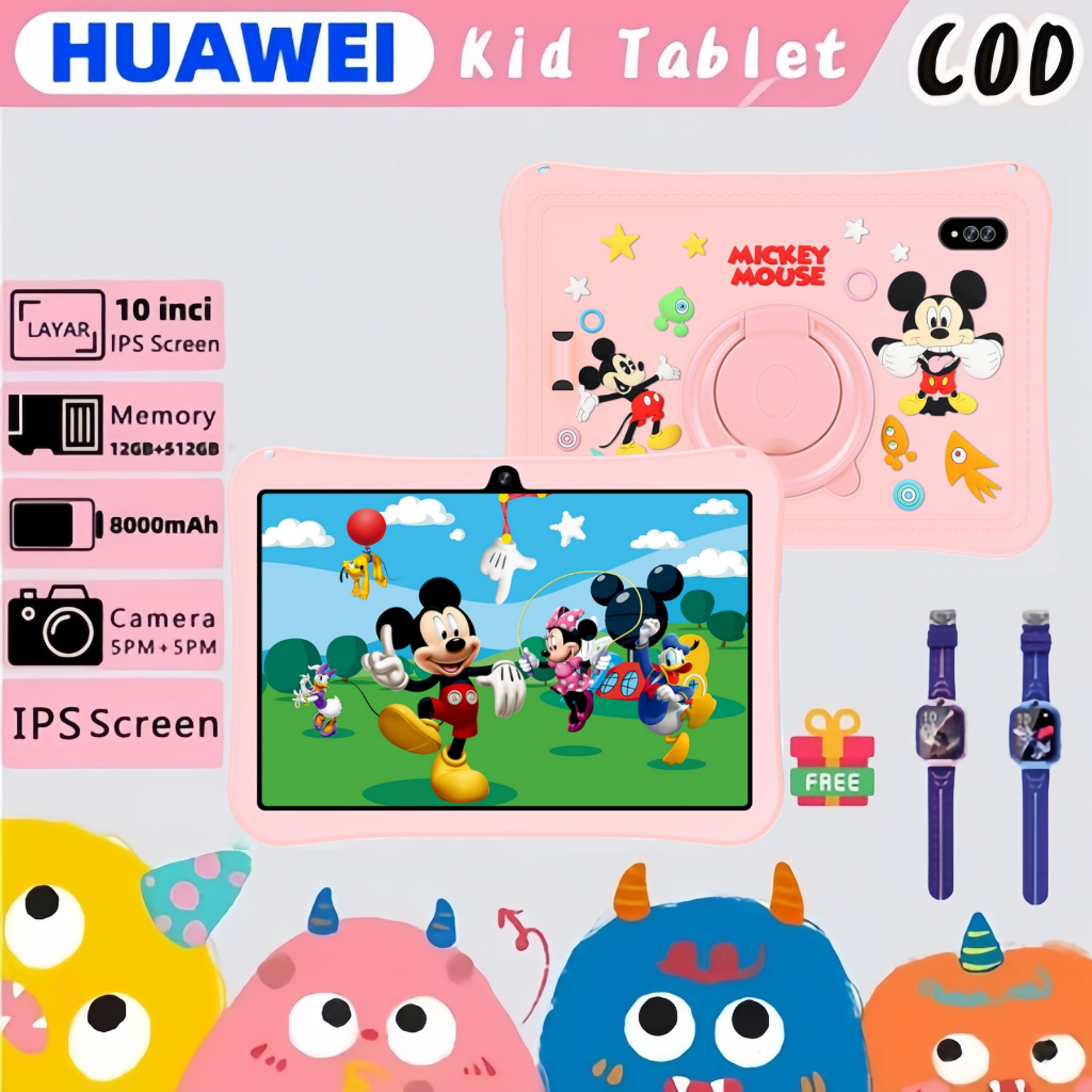 HUAWEI Tablet PC Baru Galaxy F13/F13A Kids Edition 12GB/512GB Sparkle 10.1 inch layar definisi tingg