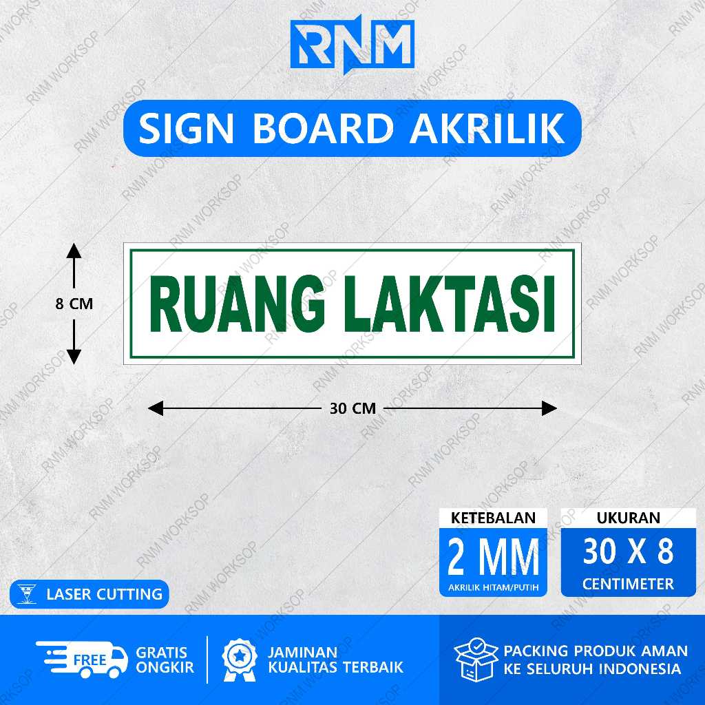 SIGN BOARD AKRILIK RUANG LAKTASI 30 X 8