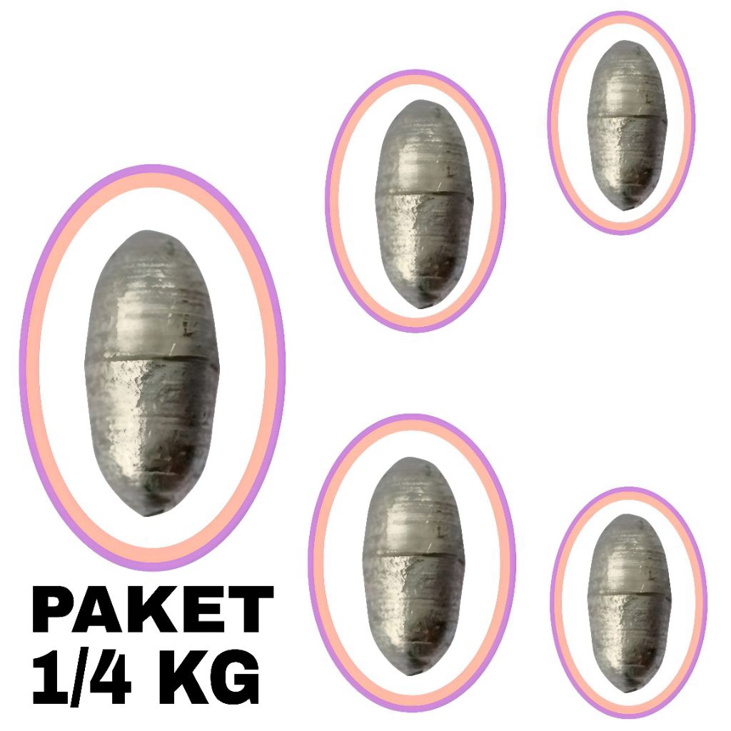 [ PAKET 1/4 KG ] Timah pancing model melinjo